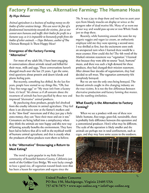 Factory Farmign vs. Alternative Farming: The Humane Hoax