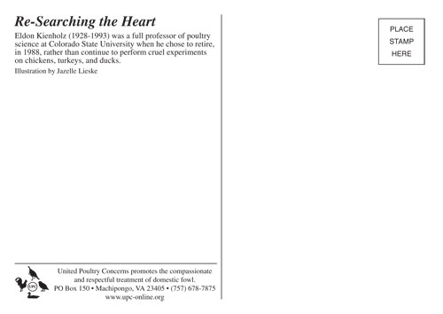 researching the heart postcard back