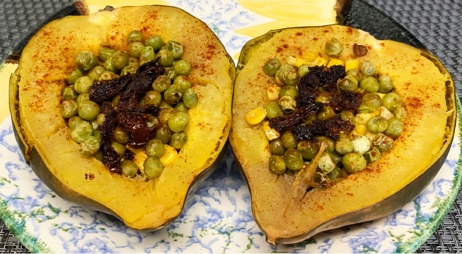 Acorn Squash and Walnut Bake