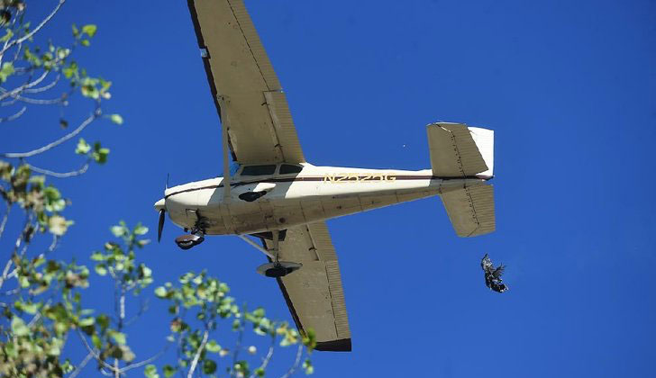 Turkey tossed from an airplane.